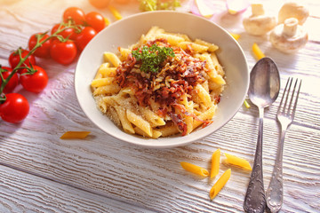 Homemade spaghetti with a delicious sauce