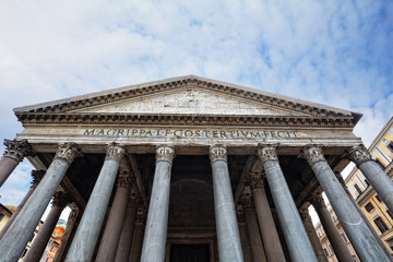 view of the Pantheon in Italy on a clear day