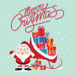 Merry Christmas greeting card design, background, and vector illustration