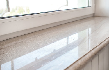 Modern window sill, closeup