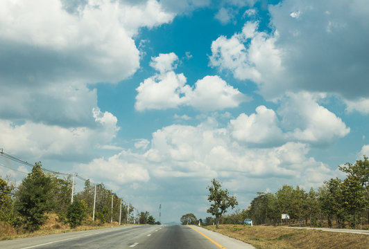 beauty summer sky countryside road trip