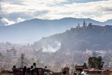 Landscape of Kathmandu city in front of Himalayas