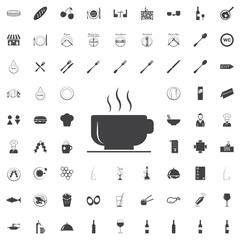 kitchen black icon of a cup of tea black icon on the white background restaurant cafe set Flat vector illustration
