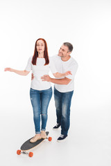Fototapeta premium beautiful couple with longboard