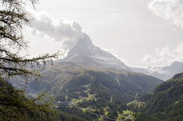 Zermatt, Dorf, Wallis, Alpen, Matterhorn, Zmutt, Zmuttgletscher, Furi, Trockener Steg, Walliser Berge, Wanderweg, Sommer, Schweiz
