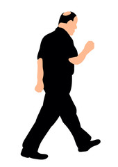 isolated silhouette of a man, is going forward