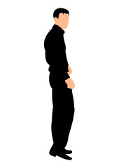  silhouette of a man standing sideways