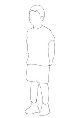 outlines boy stands
