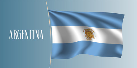 Argentina waving flag vector illustration