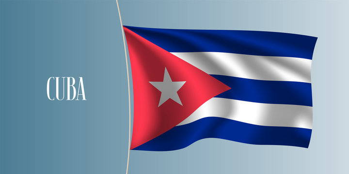 Cuba waving flag vector illustration