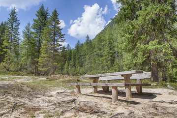 Fototapeta premium resting place with chairs and wooden table