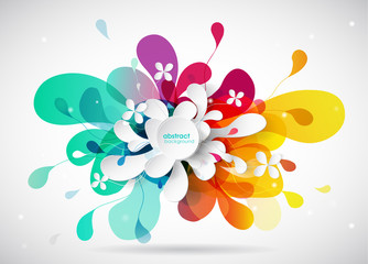 Abstract colored flower background with circles.
