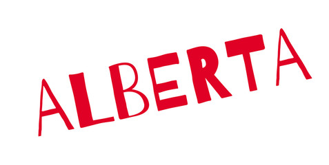 Alberta rubber stamp. Grunge design with dust scratches. Effects can be easily removed for a clean, crisp look. Color is easily changed.