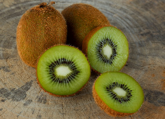 Kiwi on wood