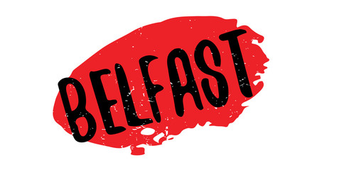 Belfast rubber stamp. Grunge design with dust scratches. Effects can be easily removed for a clean, crisp look. Color is easily changed.