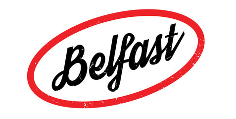 Belfast rubber stamp. Grunge design with dust scratches. Effects can be easily removed for a clean, crisp look. Color is easily changed.