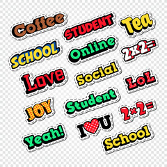 Textile Trendy Fashion Quotes. Badges with Texts for Embroidery. Vector illustration