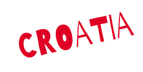 Croatia rubber stamp. Grunge design with dust scratches. Effects can be easily removed for a clean, crisp look. Color is easily changed.