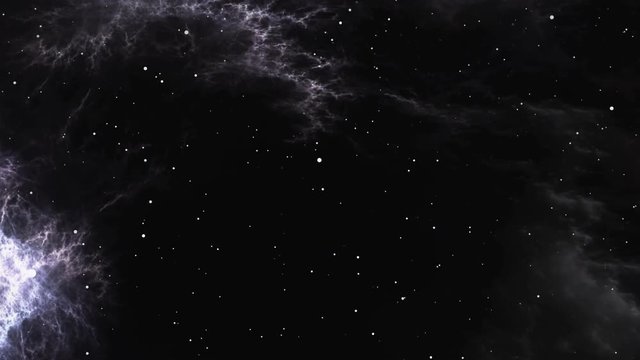 Space flight through nebula, animation