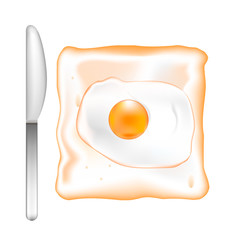 Toast with egg. Vector.