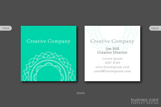 Template Square Business Card Mandala Design