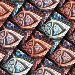 Naklejka premium 3D render seamless pattern background tile