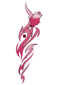 fiery rose  flower tattoo