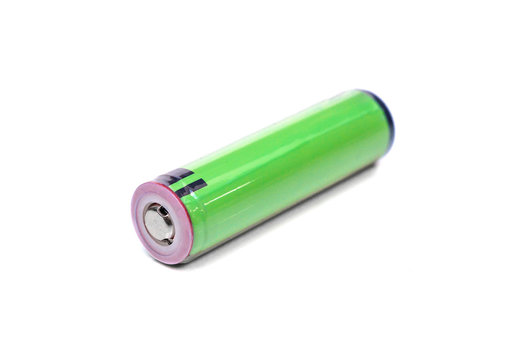 Green rechargeable battery isolated