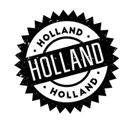 Holland rubber stamp. Grunge design with dust scratches. Effects can be easily removed for a clean, crisp look. Color is easily changed.