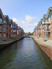 Canal in residential district