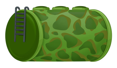 cartoon isolated metal military tank for different usage - illustration for children