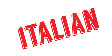 Italian rubber stamp. Grunge design with dust scratches. Effects can be easily removed for a clean, crisp look. Color is easily changed.