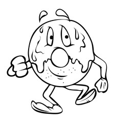 Vector Cartoon Donut Character clip-art