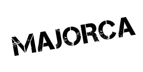 Majorca rubber stamp. Grunge design with dust scratches. Effects can be easily removed for a clean, crisp look. Color is easily changed.