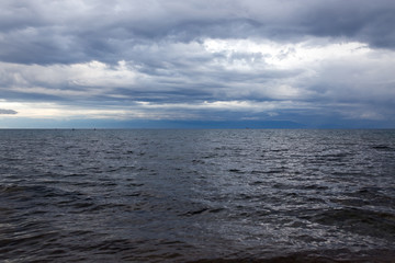 cloudy weather on the sea as background