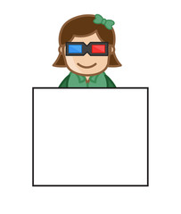 Girl with 3d Glasses - Business Banner