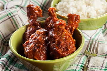 Chicken drumsticks curry with rice