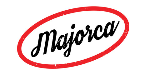 Majorca rubber stamp. Grunge design with dust scratches. Effects can be easily removed for a clean, crisp look. Color is easily changed.