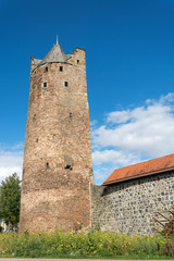 The oldest medieval fortified tower in Germany in the small German town Fritzlar