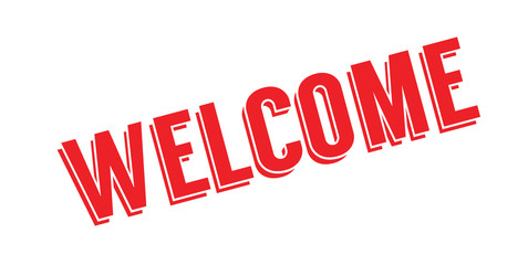 Welcome rubber stamp. Grunge design with dust scratches. Effects can be easily removed for a clean, crisp look. Color is easily changed.