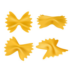 pasta butterfly, realistic vector illustration