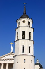 Fototapeta na wymiar Bell Tower of the Cathedral of Vilnius, Lithuania