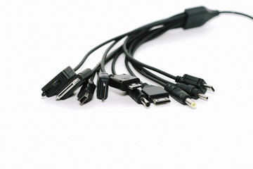 Universal USB Charger head isolated on white background