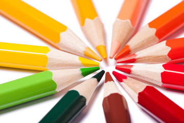 Fototapeta premium Pencils stacked in a circle
