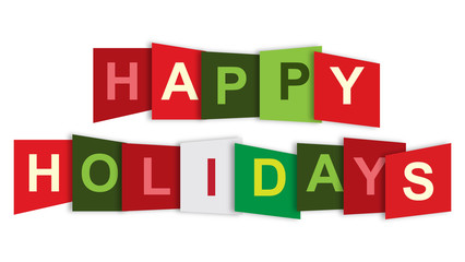 HAPPY HOLIDAYS overlapping vector letters (Christmas colours). happy hollidays vector illustration.