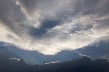 beautiful sky with clouds in the evening