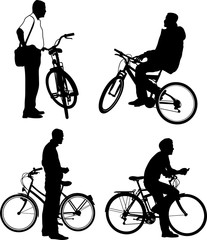 Obraz premium CYCLISTES A L'ARRET