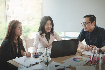 Business workers group meeting in office
