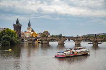 Obraz premium Vltava river in Prague, Czech Republic at the daytime