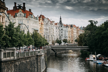 Obraz premium Vltava river in Prague, Czech Republic at the daytime